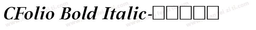 CFolio Bold Italic字体转换